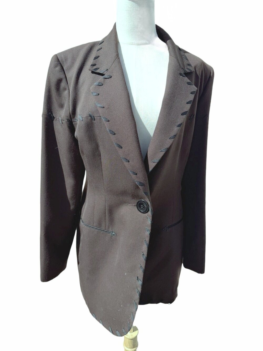 Hairston Roberson Western Blazer Jacket 623314 1990s Womens Brown Size 8